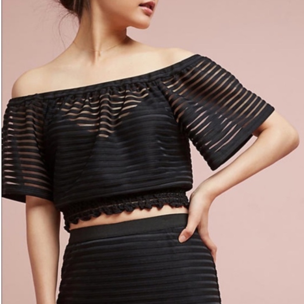 Tracy Reese Savannah Off Shoulder Crop Top